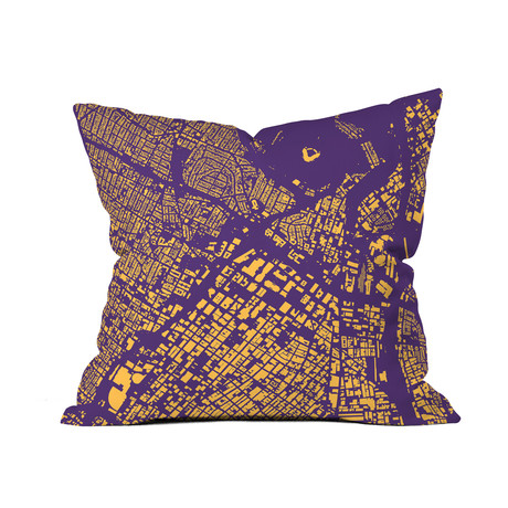 LA // Throw Pillow // Purple