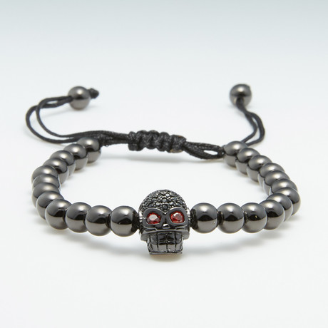 Macrame Skull Bracelet // Black