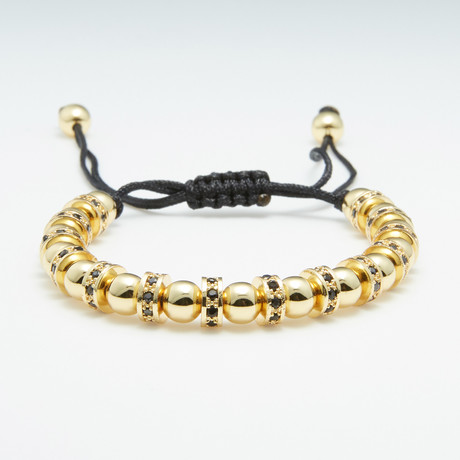 Macrame Stopper Bracelet // Gold Bead
