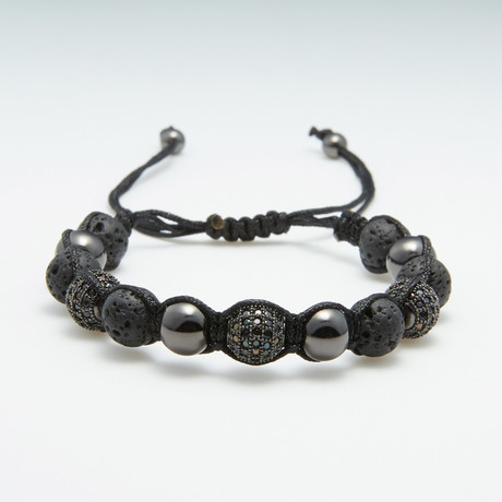 Macrame Beads Bracelet // Black