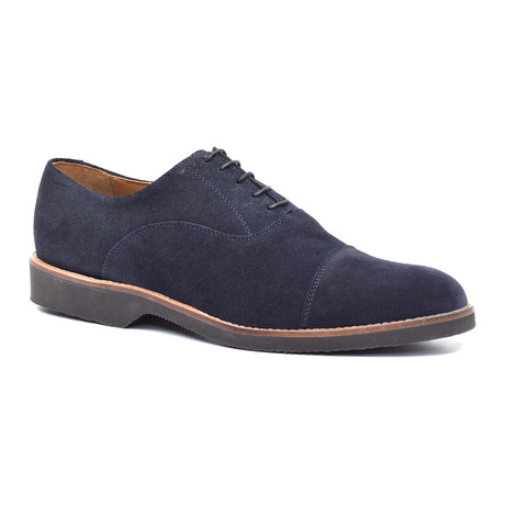 Suede Lace-Up Oxford // Blue