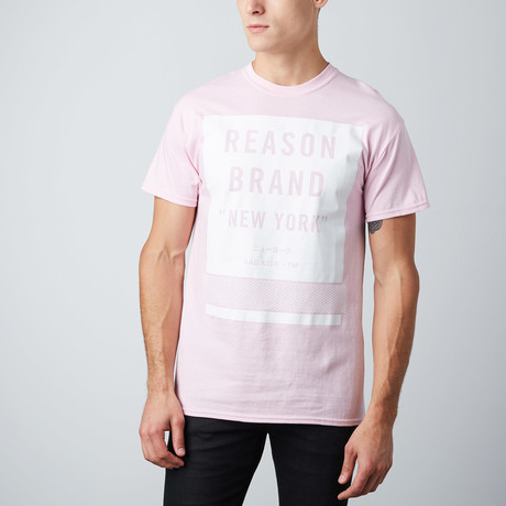 Brand Box Tee // Pink + White