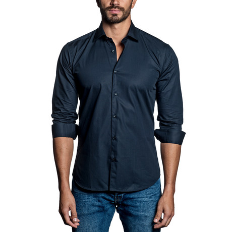 Woven Button-Up // Navy