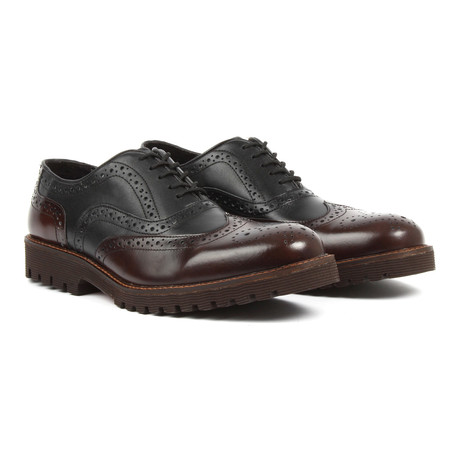 Capo Light Wing-Tip Brogue Oxfords // Black + Brown