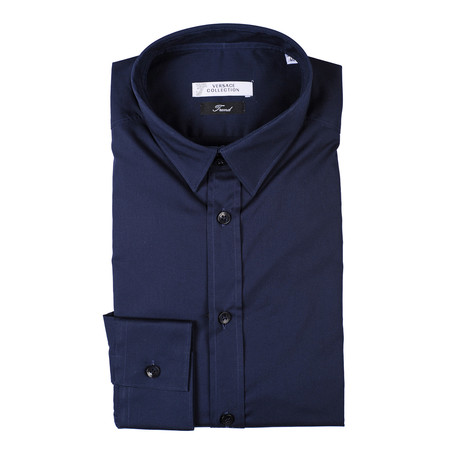 Solid Trend Fit Dress Shirt // Navy