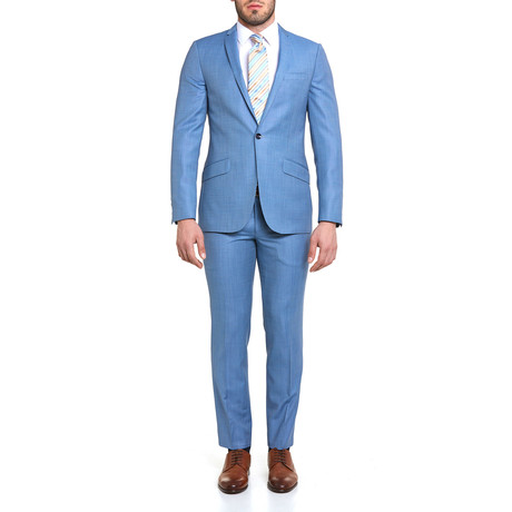 17302 Dobby Weave Dress Suit // Blue