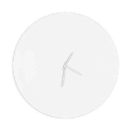 Whiteout Circle Clock // White Hands