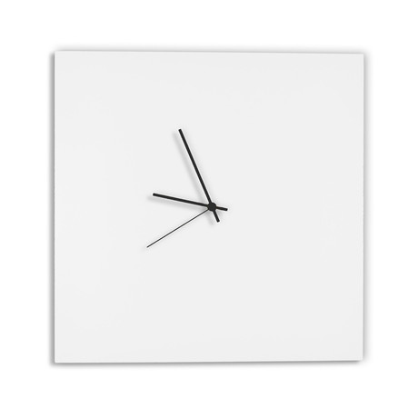 Whiteout Square Clock // Black Hands
