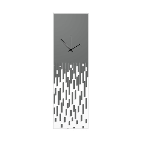 Gray Pixelated Clock // Adam Schwoeppe