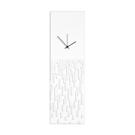 White Pixelated Clock // Adam Schwoeppe