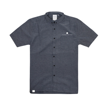 Button Logo Short Sleeve Shirt // Grey