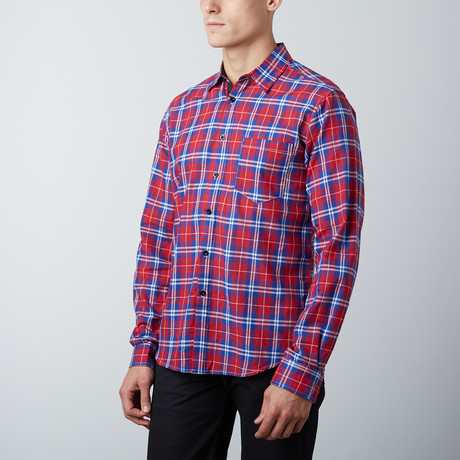 Something Interrupted Long-Sleeve Button-Up // Red