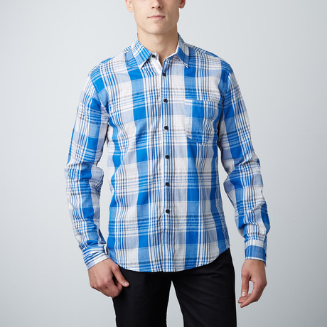 Something Interrupted Long-Sleeve Button-Up // Blue!