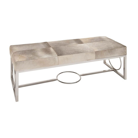 Western Traditional Cowhide Bench