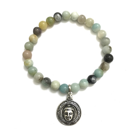 Buddha Medallion Bracelet // Amazonite