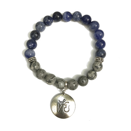 OM Chinese Zodiac Bracelet // Sodalite + Silver Agate