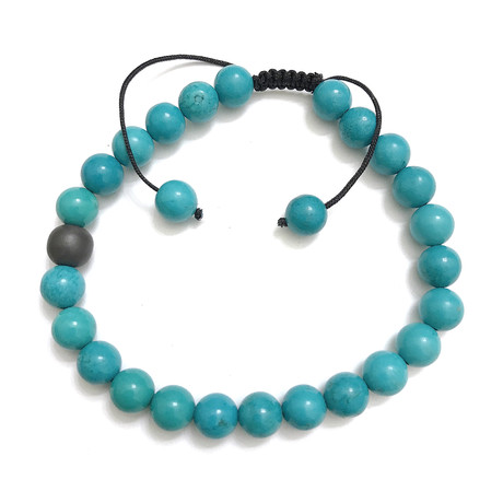 Turquoise + Hematite Beaded Bracelet