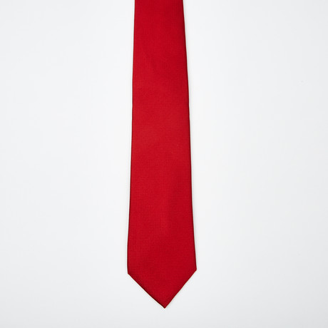 Gabriel Textured Classic Silk Tie // Red