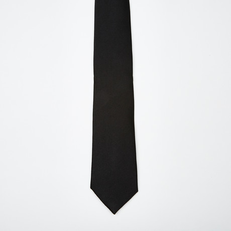 Ethan Shiny Silk Tie // Shiny Black