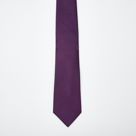 Enzo Textured Silk Tie // Purple
