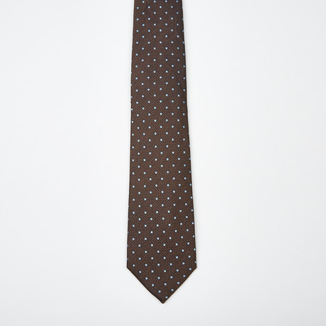 Yanis Two-Tone Silk Tie // Brown