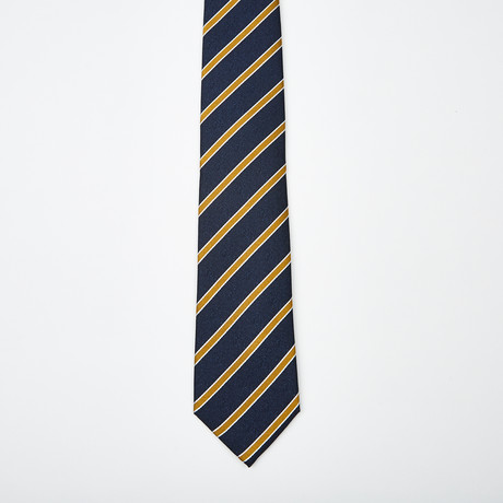Nolan StripedSilk Tie // Blue + Gold