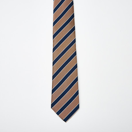 Timeo Classic Striped Tie // Gold + Blue!