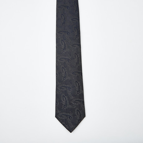 Baptiste Paisley Silk Tie // Grey