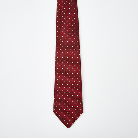 Maxime CheckeredSilk Tie // Red