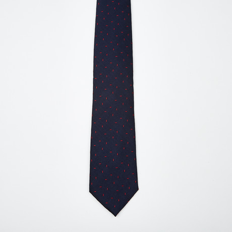 Quentin Geometric Silk Tie // Navy + Red