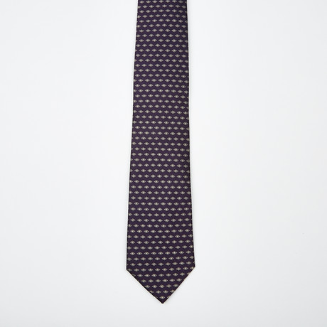 Esteban Diamond Print Silk Tie // Purple