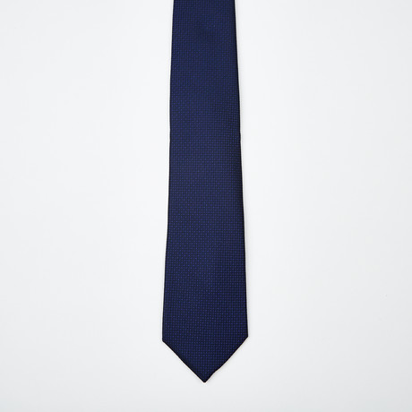 Martyn Check Silk Tie // Navy