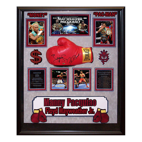 Signed Boxing Glove // Manny Pacquio + Floyd Mayweather Jr. I