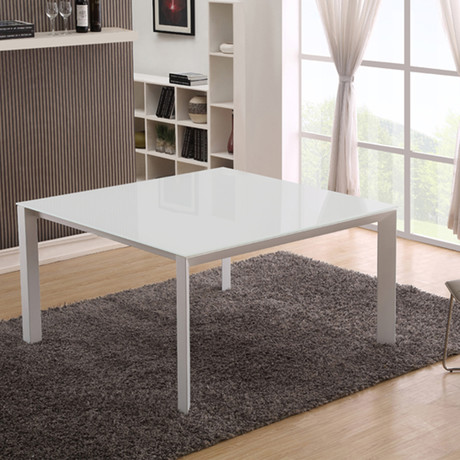 NAPLES // Dining Table         (White Glass)