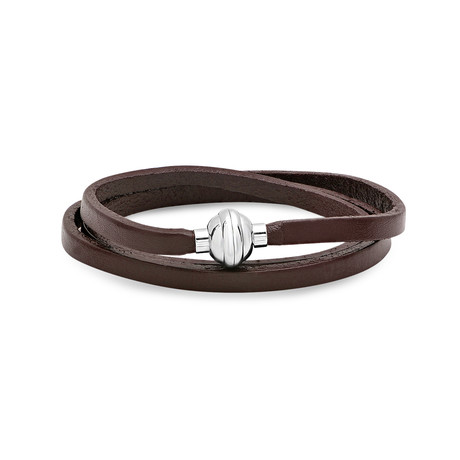 Leather Wrap Bracelet // Brown