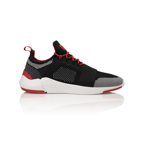 Ceroni Low-Top Sneaker // Black + White + Red