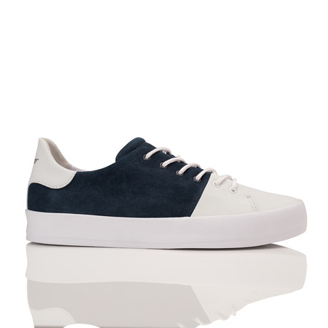Carda Suede Low-Top Sneaker // Navy + White