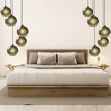 Multi Sphere Pendant Lamp // Gold