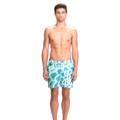 Aloe // Turquoise + Grass // 6" Inseam