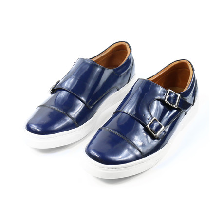 Midnight Double Monk Strap Sneakers // Dark Blue