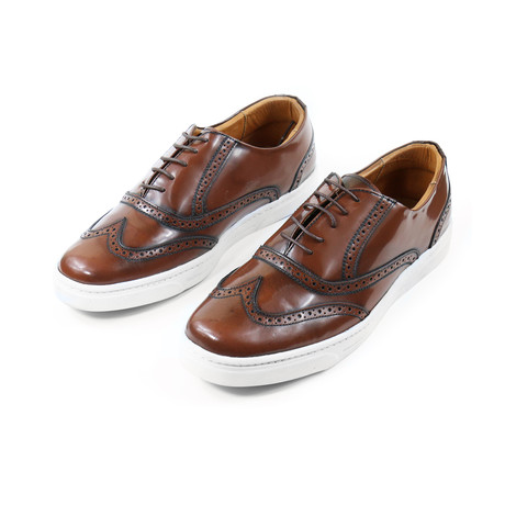 Mocha Wingtip Sneakers // Brown