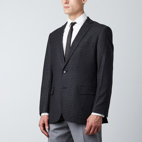 Checkered Sport Jacket // Black + Grey