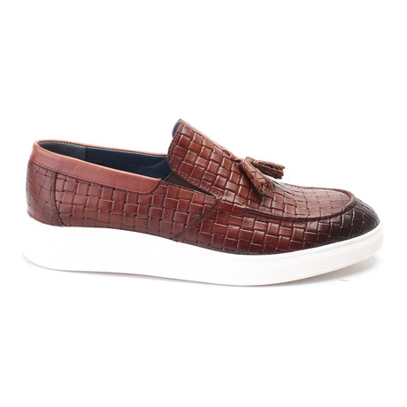 Woven Tassel Loafer Sneaker // Tobacco