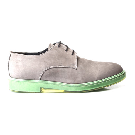 Contrast Sole Lace-Up Suede Derby // Grey