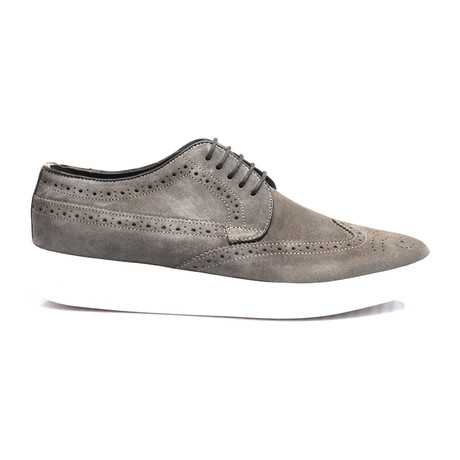 Suede Wingtip Derby Sneaker // Grey