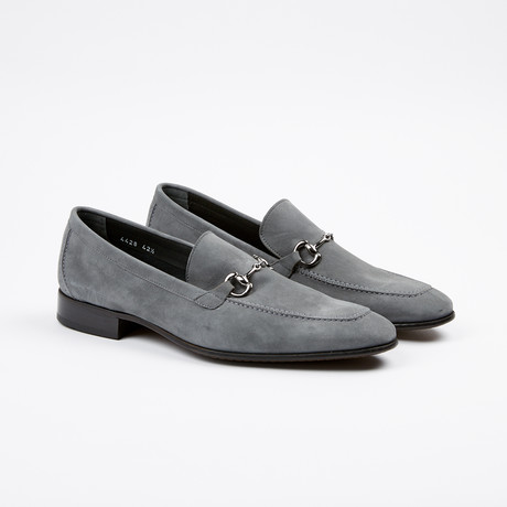 Suede Apron Toe Loafer // Grey