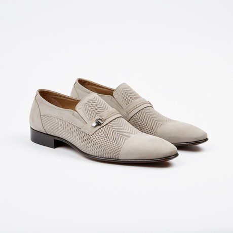 Nubuck Perforated Cap-Toe Loafer // Taupe