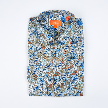 Emmery Long-Sleeve Button-Up Shirt // Blue