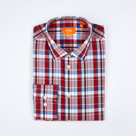 Nevenoe Long-Sleeve Button-Up Shirt // Red