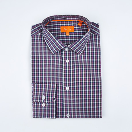 Thibault Long-Sleeve Button-Up Shirt // Purple
